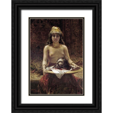 Salome Black Ornate Wood Framed Art Print with Double Matting by Herbo, Leon