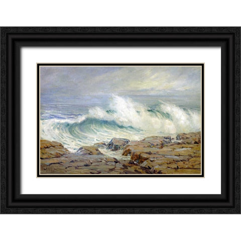 Breaking Wave Black Ornate Wood Framed Art Print with Double Matting by Hills, Anna Althea