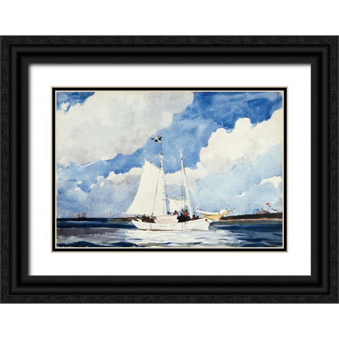 Fishing Schooner, Nassau Black Ornate Wood Framed Art Print with Double Matting by Homer, Winslow