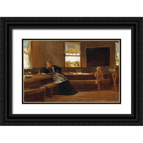 The Noon Recess Black Ornate Wood Framed Art Print with Double Matting by Homer, Winslow