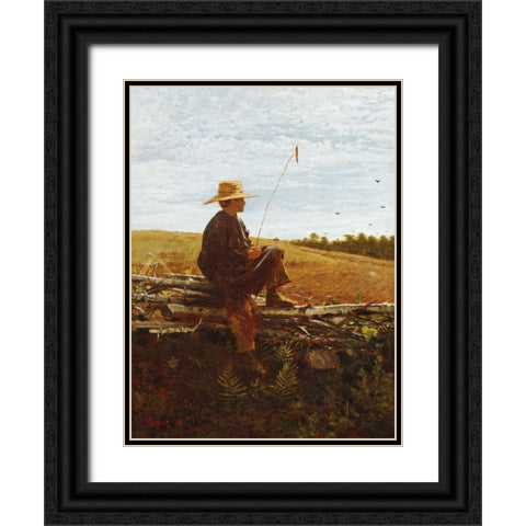 On Guard Black Ornate Wood Framed Art Print with Double Matting by Homer, Winslow