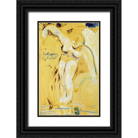 The Water Sprite Black Ornate Wood Framed Art Print with Double Matting by Josephson, Ernst