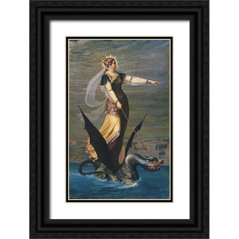 La Tarrasque Black Ornate Wood Framed Art Print with Double Matting by Lepec, Charles