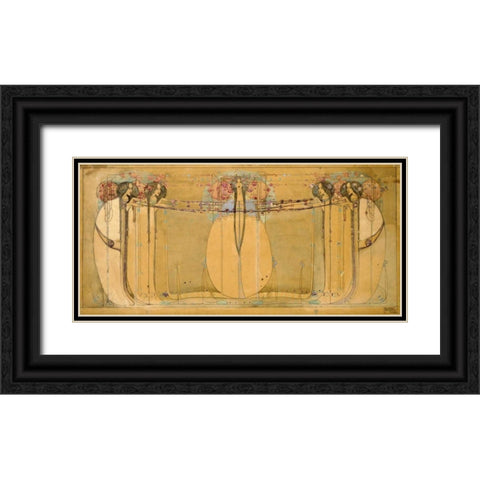 The May Queen Black Ornate Wood Framed Art Print with Double Matting by Mackintosh, Margaret Macdonald