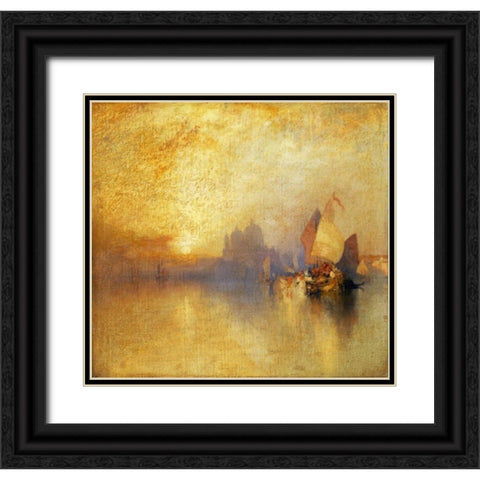 Opalescent Venice Black Ornate Wood Framed Art Print with Double Matting by Moran, Thomas