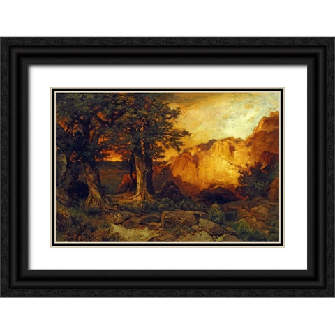 The Grand Canyon Black Ornate Wood Framed Art Print with Double Matting by Moran, Thomas