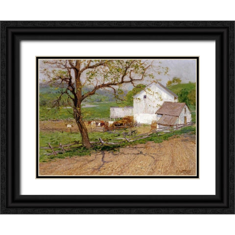 Summer Day Black Ornate Wood Framed Art Print with Double Matting by Potthast, Edward Henry