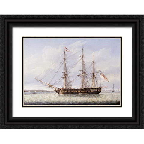 Sloop on The Mersey Black Ornate Wood Framed Art Print with Double Matting by Salmon, Robert