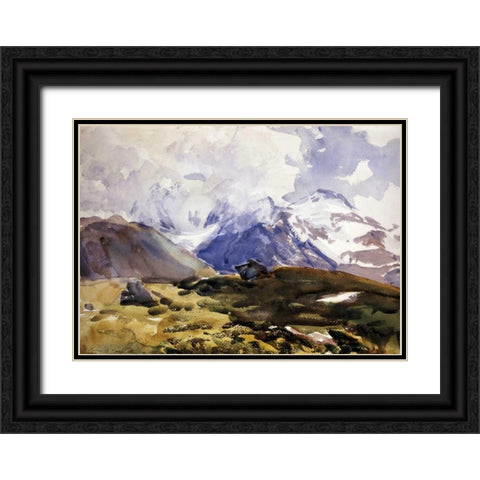The Simplon Black Ornate Wood Framed Art Print with Double Matting by Sargent, John Singer