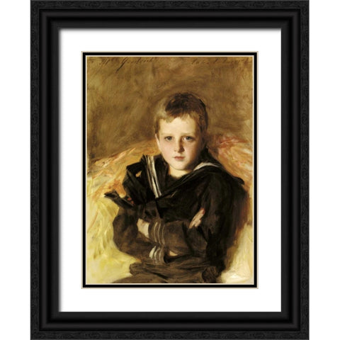 Portrait of Caspar Goodrich Black Ornate Wood Framed Art Print with Double Matting by Sargent, John Singer