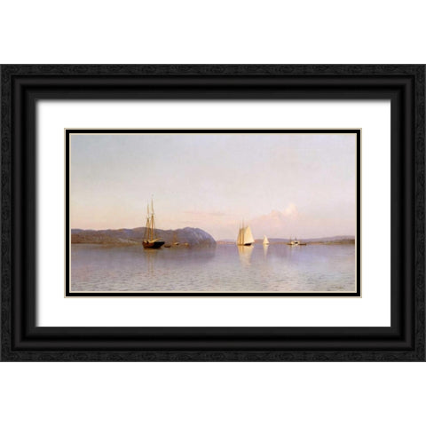 Late Afternoon, Haverstraw Bay Black Ornate Wood Framed Art Print with Double Matting by Silva, Francis A.