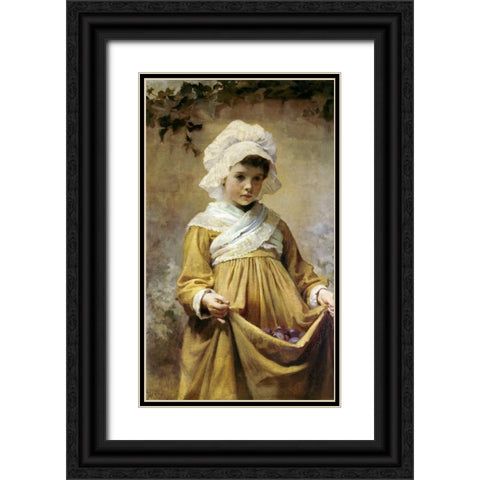 Gathering Plums Black Ornate Wood Framed Art Print with Double Matting by Sutcliffe, Harriette