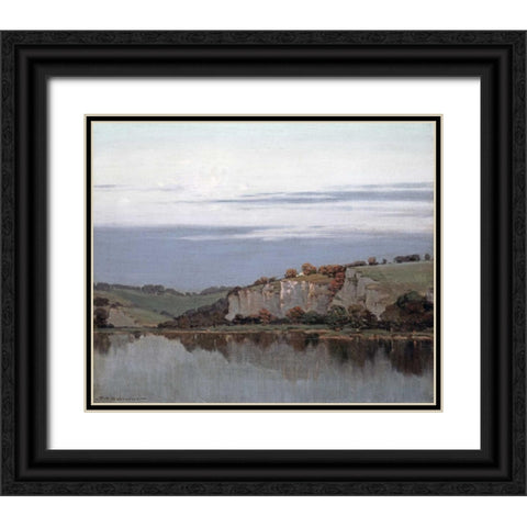 Soft Twilight Lingers Black Ornate Wood Framed Art Print with Double Matting by Sylvester, Frederick Oakes