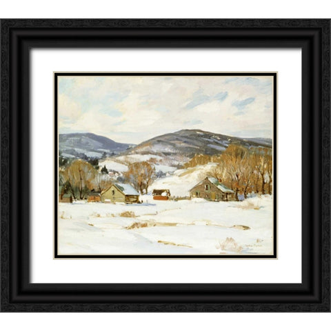 Early Snow Black Ornate Wood Framed Art Print with Double Matting by Symons, George Gardiner