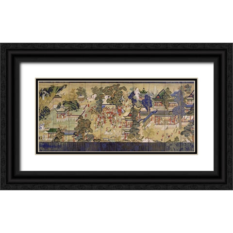 Guo Ziyis Banquet Black Ornate Wood Framed Art Print with Double Matting by Unknown