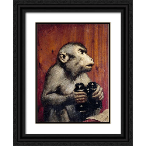 The Critic Black Ornate Wood Framed Art Print with Double Matting by Von Max, Gabriel