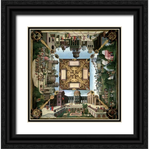 Story of David Black Ornate Wood Framed Art Print with Double Matting by Beham, Hans Sebald