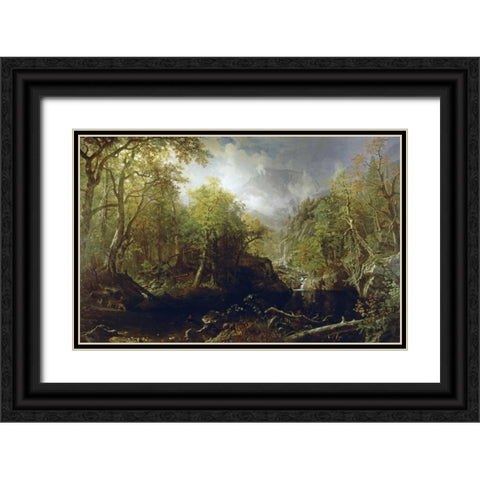 Emerald Pool Black Ornate Wood Framed Art Print with Double Matting by Besnard, Albert