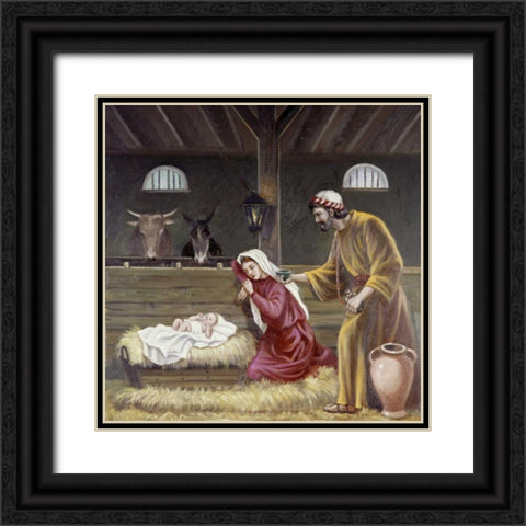 Nativity Black Ornate Wood Framed Art Print with Double Matting by Bianchini, Vittorio