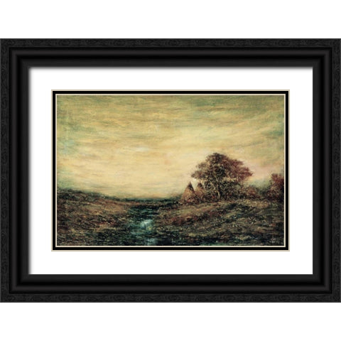 Sunlit Forest - Merced River, Yosemite Valley Black Ornate Wood Framed Art Print with Double Matting by Bierstadt, Albert