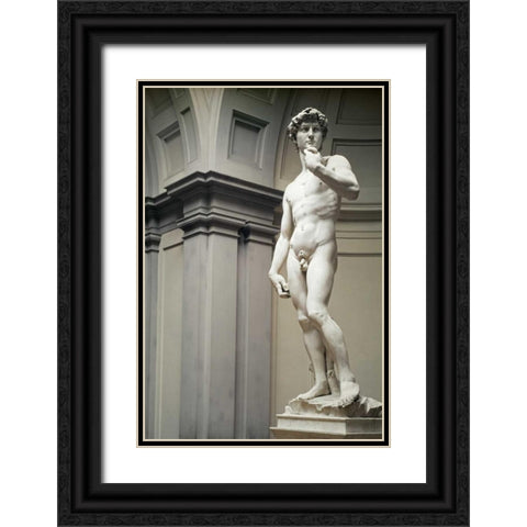 David Black Ornate Wood Framed Art Print with Double Matting by Michelangelo