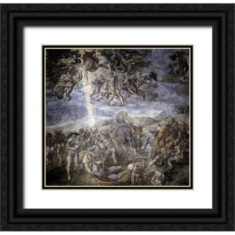 The Conversion of Saul Black Ornate Wood Framed Art Print with Double Matting by Michelangelo