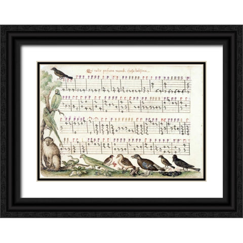 A page from the Capirola Lutebook, c. 1517 Black Ornate Wood Framed Art Print with Double Matting by Capirola, Vincenzo