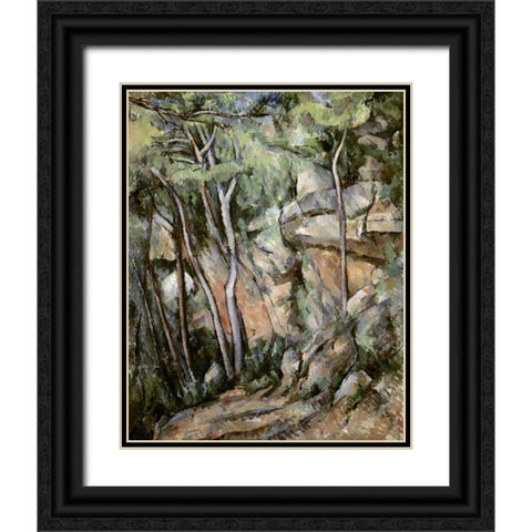 In The Park of Chateau Noir Black Ornate Wood Framed Art Print with Double Matting by Cezanne, Paul