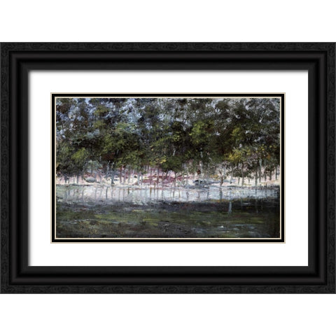 Las Fuentes De Tialpan Black Ornate Wood Framed Art Print with Double Matting by Clausell, Joaquin