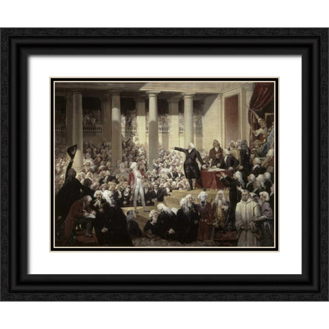 Mirabeau Devant Dreux-Brezemirabeau In Front of Dreux-Breze Black Ornate Wood Framed Art Print with Double Matting by Court, Joseph Desire
