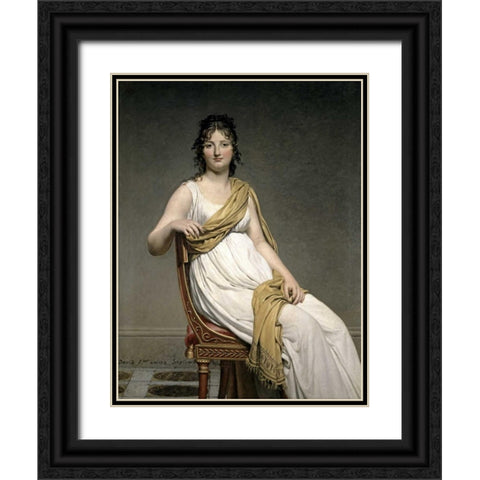 Portrait De Madame Verninac Black Ornate Wood Framed Art Print with Double Matting by David, Jacques-Louis