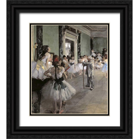 Dance Class Black Ornate Wood Framed Art Print with Double Matting by Degas, Edgar