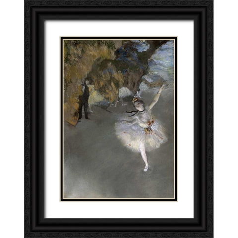 The Star Black Ornate Wood Framed Art Print with Double Matting by Degas, Edgar