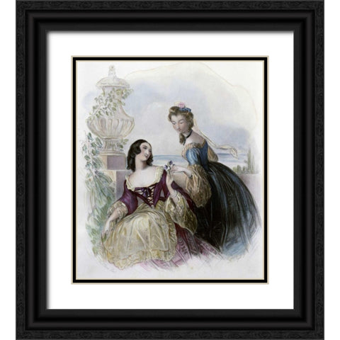 Violets Black Ornate Wood Framed Art Print with Double Matting by Gorter, Arnold Marc