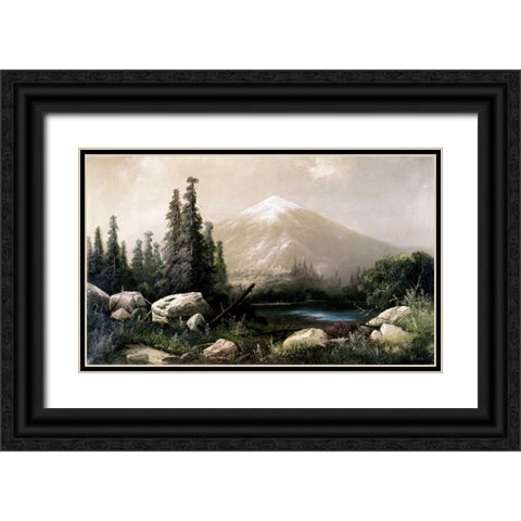 Mount Shasta, California Black Ornate Wood Framed Art Print with Double Matting by Hill, Thomas