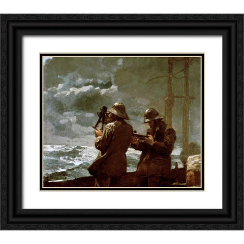 Eight Bells Black Ornate Wood Framed Art Print with Double Matting by Homer, Winslow