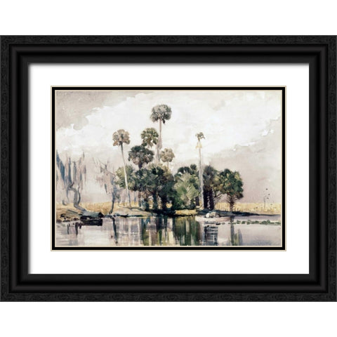 Exotic Island Black Ornate Wood Framed Art Print with Double Matting by Homer, Winslow