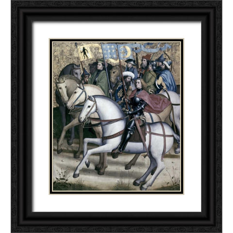 Three Kings Black Ornate Wood Framed Art Print with Double Matting by Master of the Sterzing Altarpiece