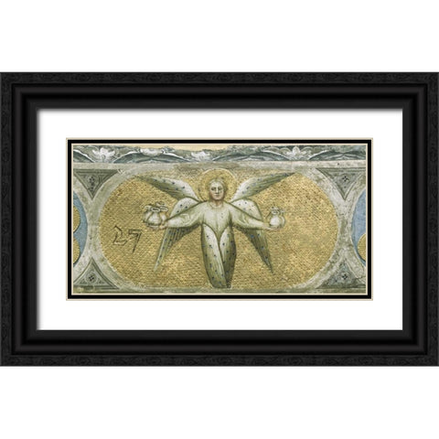 Angel With Seven Cruets For The Scourges Black Ornate Wood Framed Art Print with Double Matting by De Menabuoi, Giusto
