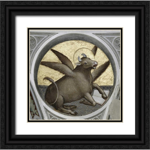 Saint Luke As An Ox Black Ornate Wood Framed Art Print with Double Matting by De Menabuoi, Giusto