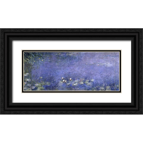 Water Lilies - Nymphaeas VI Black Ornate Wood Framed Art Print with Double Matting by Monet, Claude