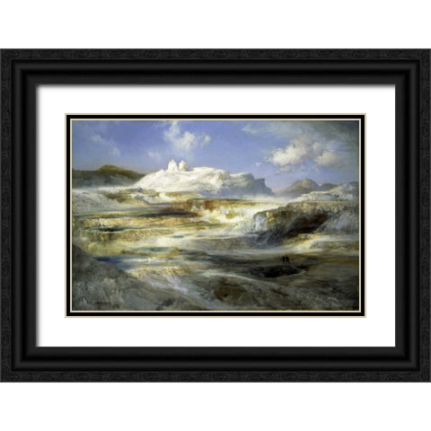 Jupiter Terrace, Yellowstone Black Ornate Wood Framed Art Print with Double Matting by Moran, Thomas