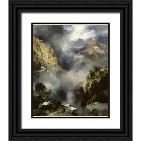 Mist in the Canyon Black Ornate Wood Framed Art Print with Double Matting by Moran, Thomas