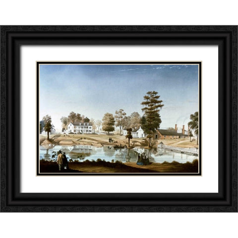 Oliver Plantation Black Ornate Wood Framed Art Print with Double Matting by Persac, Marie Adrien