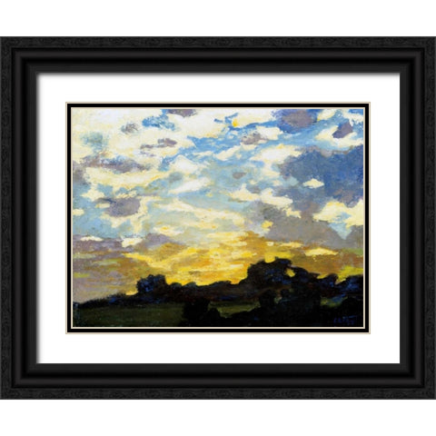 Golden Sunset Black Ornate Wood Framed Art Print with Double Matting by Potthast, Edward Henry