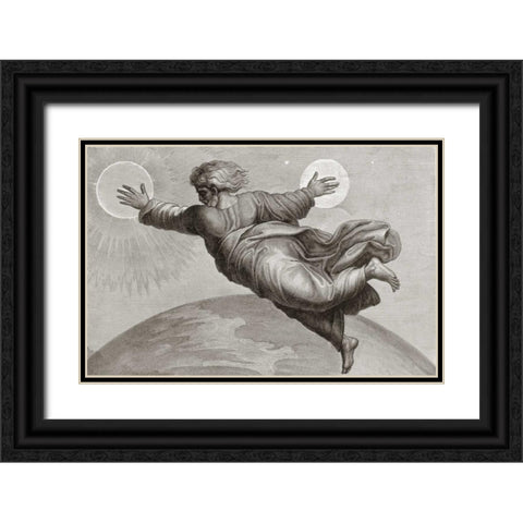 Sun and Moon Black Ornate Wood Framed Art Print with Double Matting by Raphael
