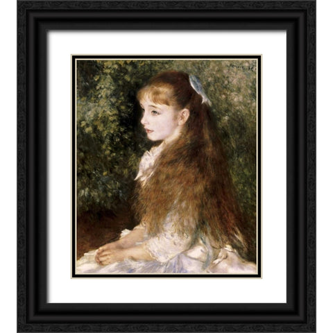 Irene Cahen DAnvers Black Ornate Wood Framed Art Print with Double Matting by Renoir, Pierre-Auguste