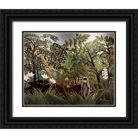 Exotic Landscape Black Ornate Wood Framed Art Print with Double Matting by Rousseau, Henri