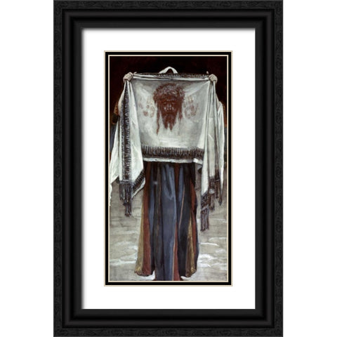 Holy Face Black Ornate Wood Framed Art Print with Double Matting by Tissot, James Jacques