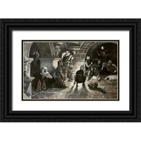 Second Denial of Peter Black Ornate Wood Framed Art Print with Double Matting by Tissot, James Jacques